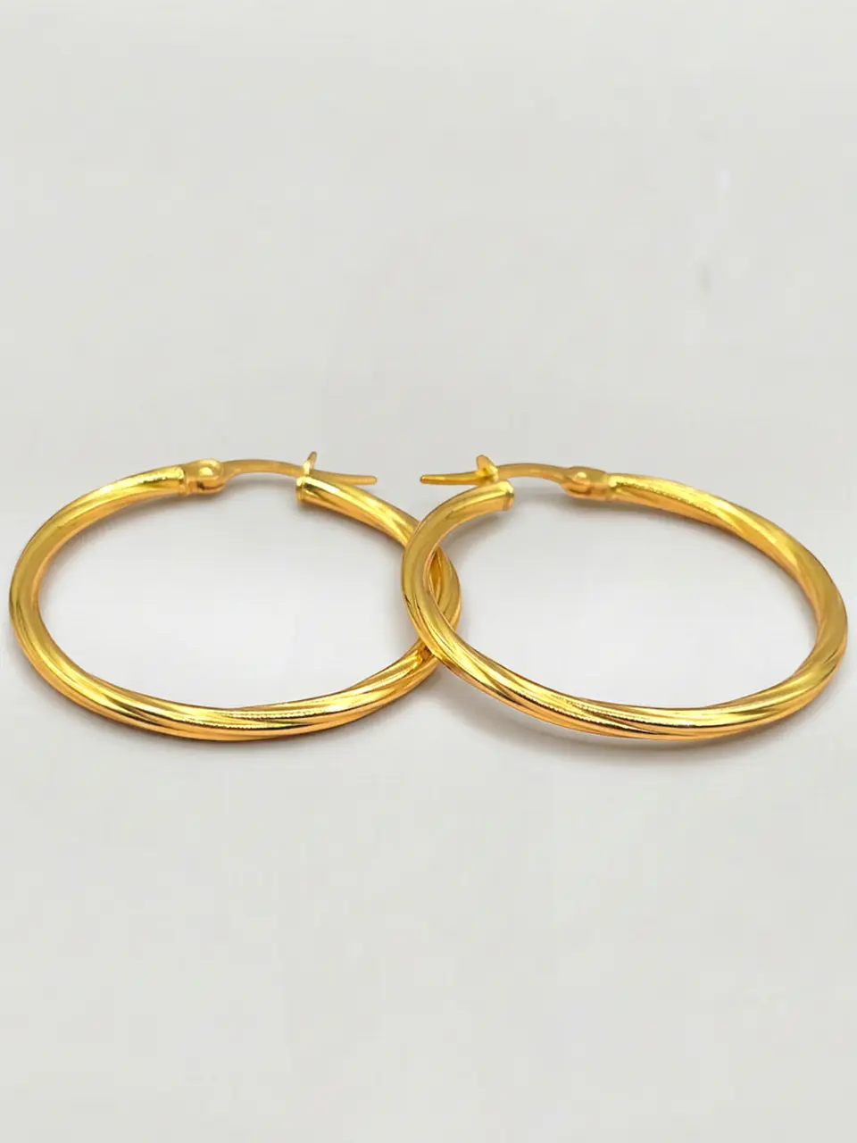 Aros Argollas Italianas de Gala Oro 18k 4
