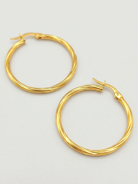 Aros Argollas Italianas de Gala Oro 18k
