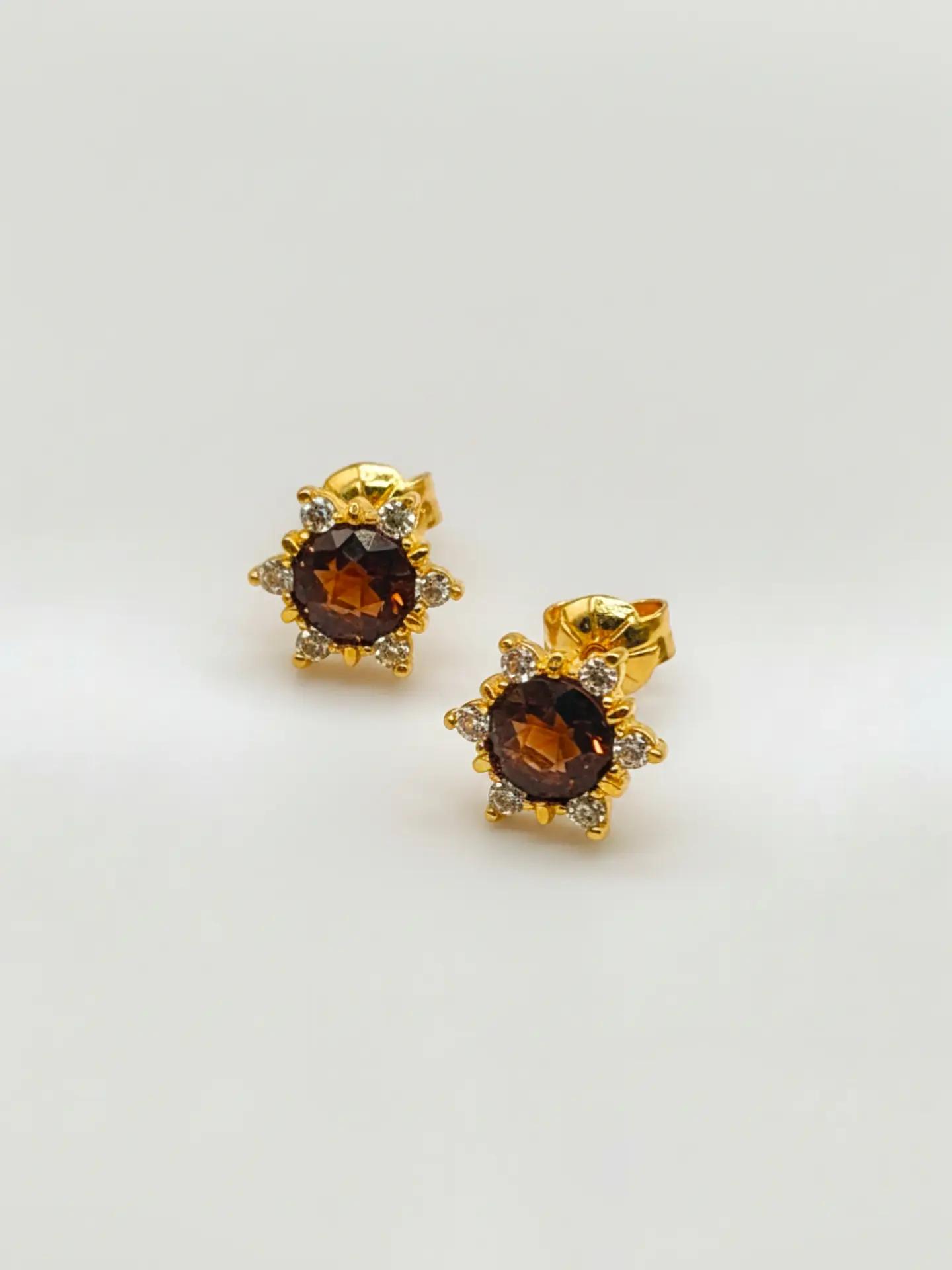 Aros Roseta Topacio Real y Circones Grande Oro 18k 4