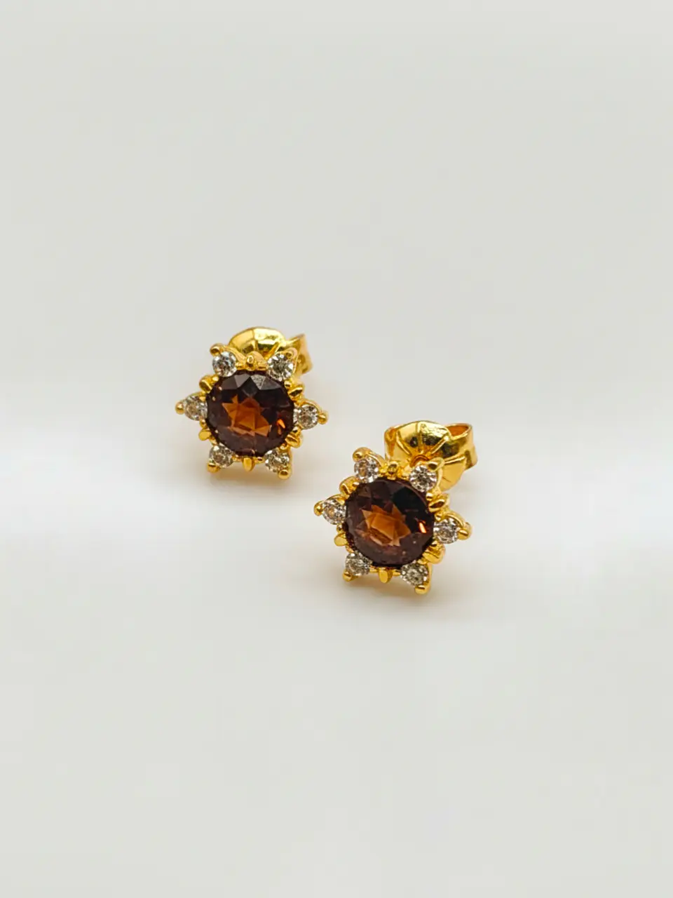 Aros Roseta Topacio Real y Circones Grande Oro 18k 4