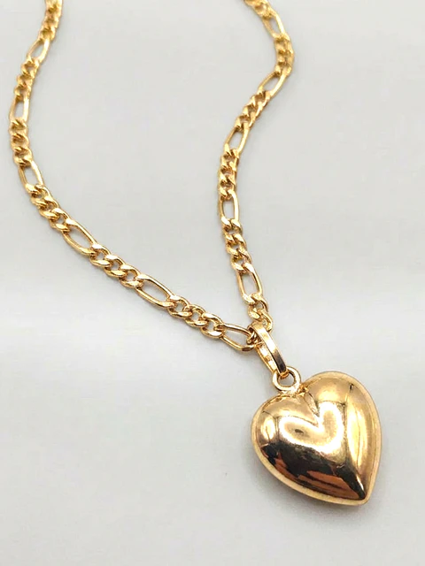 Cadena Cartier Corazón en Relieve Majestuoso Oro 18k