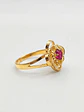 Anillo Doble Flor de Rubí Oro 18k - Miniatura 2