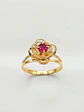 Anillo Doble Flor de Rubí Oro 18k - Miniatura 4