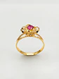 Anillo Doble Flor de Rubí Oro 18k - Miniatura 5