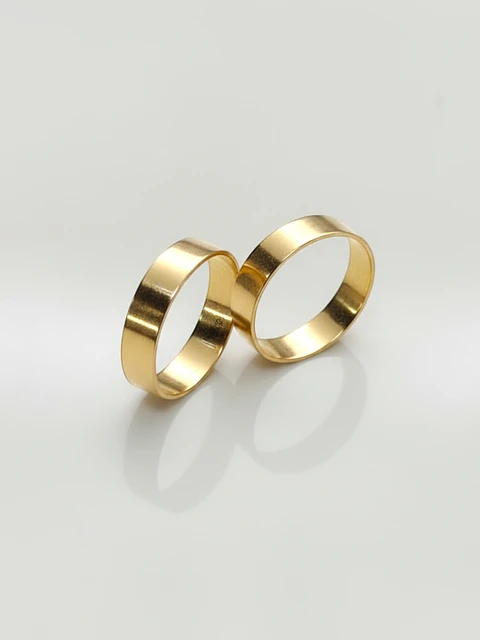 Argollas de Diseño Plano 4 mm Oro 18k