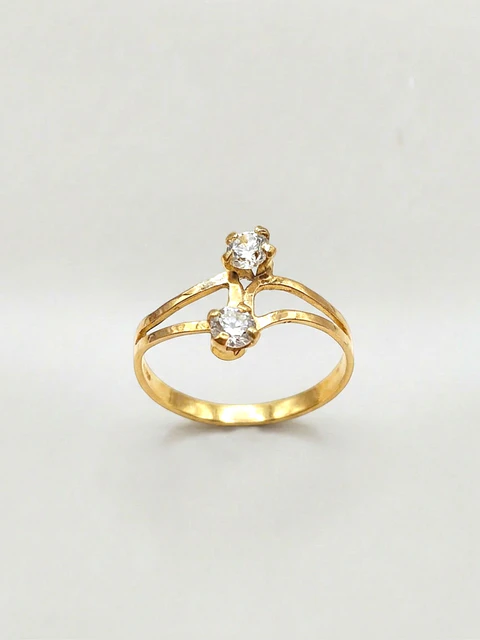 Anillo Tú y Yo Resplandor Infinito Circones Oro 18k