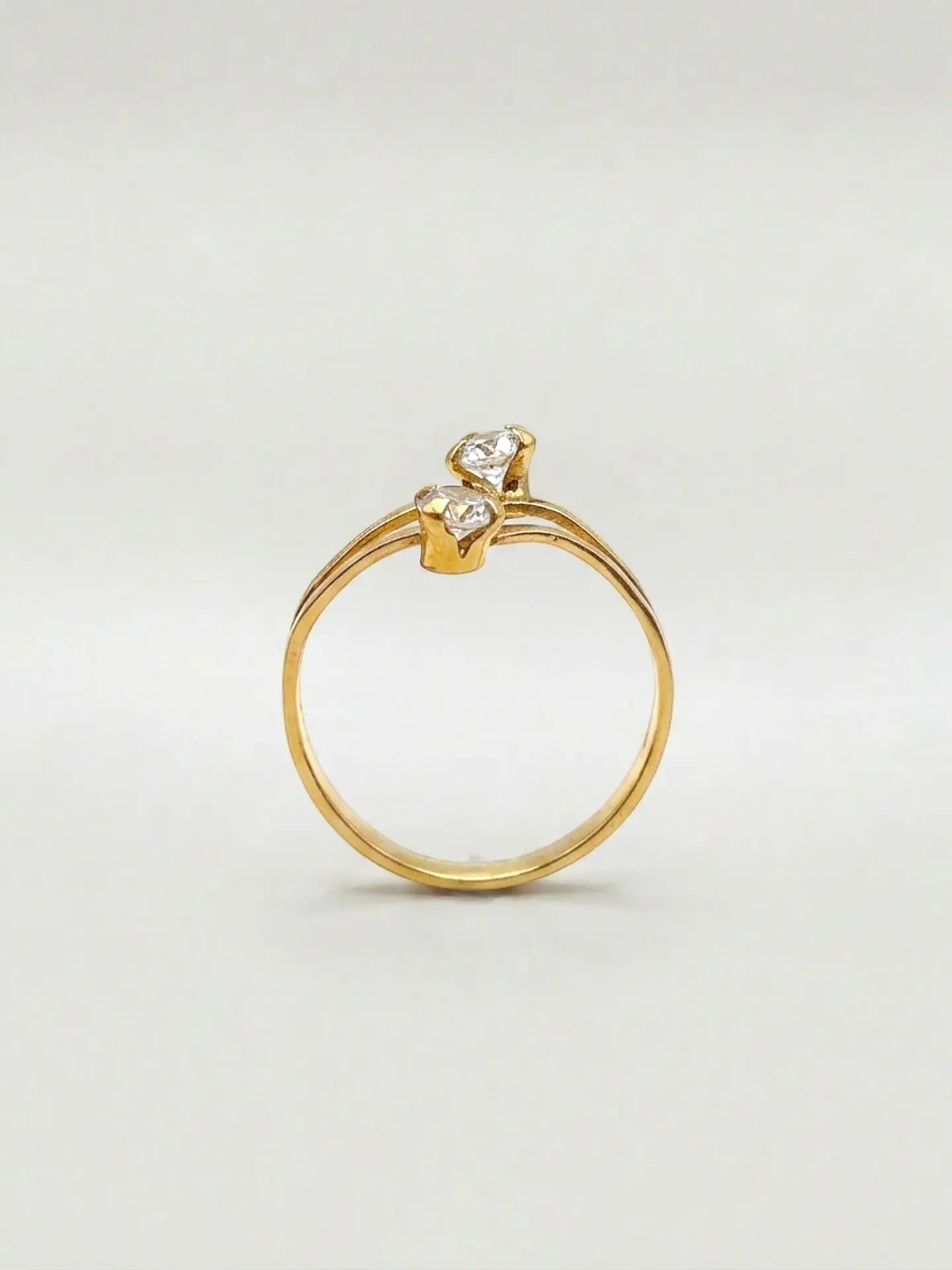 Anillo Tú y Yo Resplandor Infinito Circones Oro 18k 5