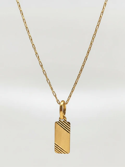 Cadena Identidad con Placa Esencia Oro 18k