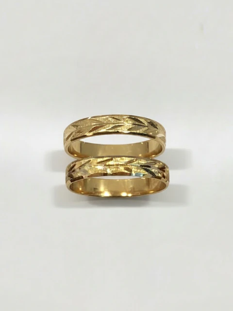 Argollas Tallado Espiga 3 mm Oro 18k