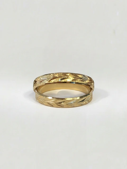 Argollas Tallado Espiga 3 mm Oro 18k