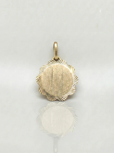 Colgante Disco Flor de Mayo Distinción Oro 18k