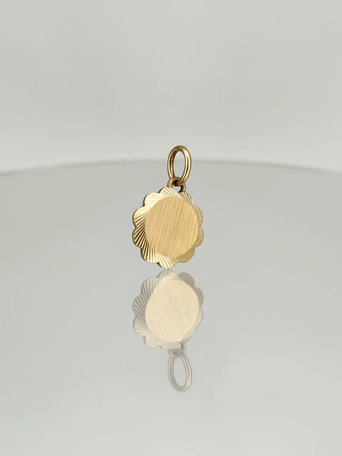 Colgante Disco Flor de Mayo Esencia Oro 18k