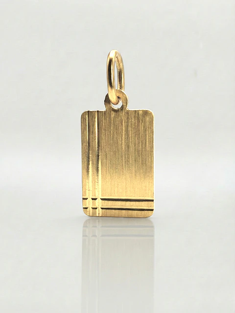 Colgante Placa Satín de Gala Oro 18k