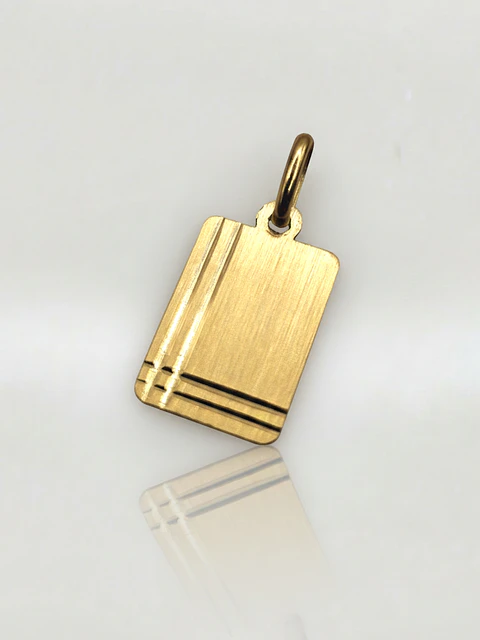 Colgante Placa Satín de Gala Oro 18k