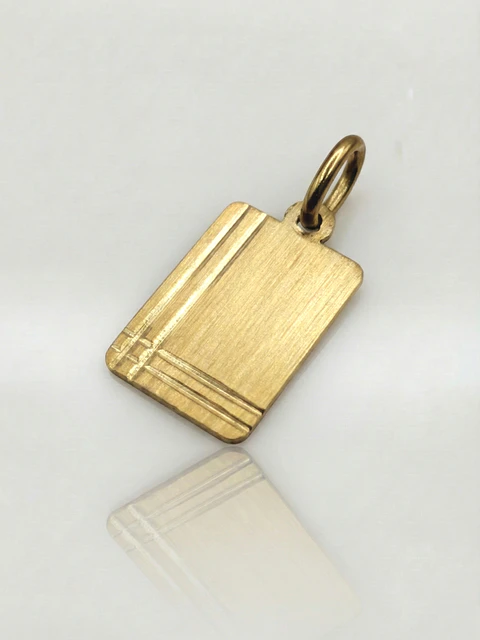 Colgante Placa Satín de Gala Oro 18k