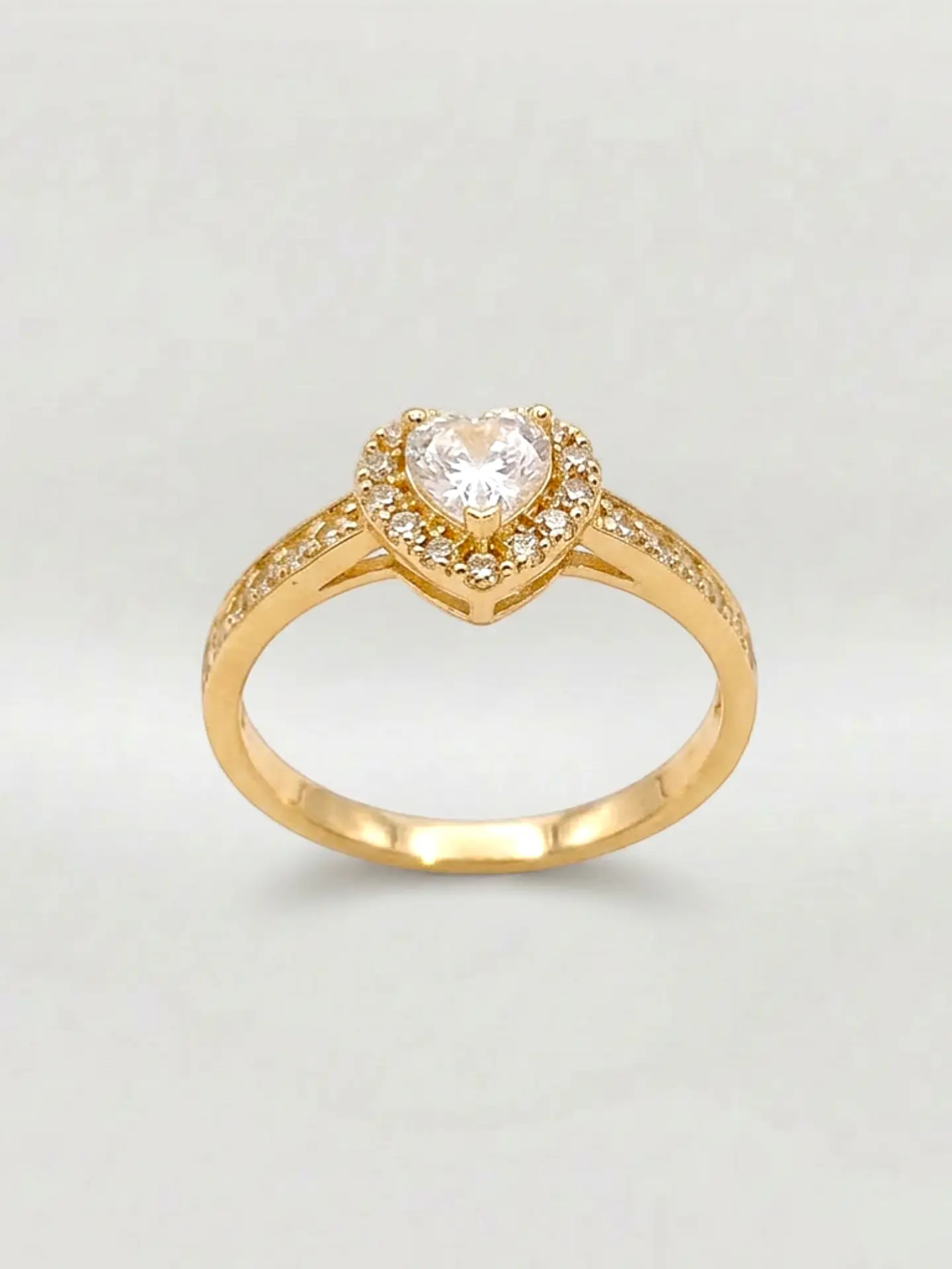 Anillo Almas de Cristal Doble Corazón Oro 18k 1