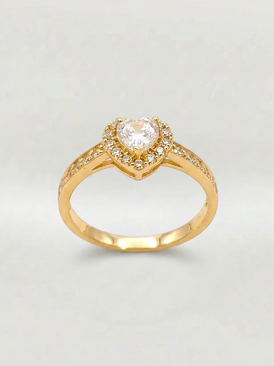 Anillo Almas de Cristal Doble Corazón Oro 18k 1