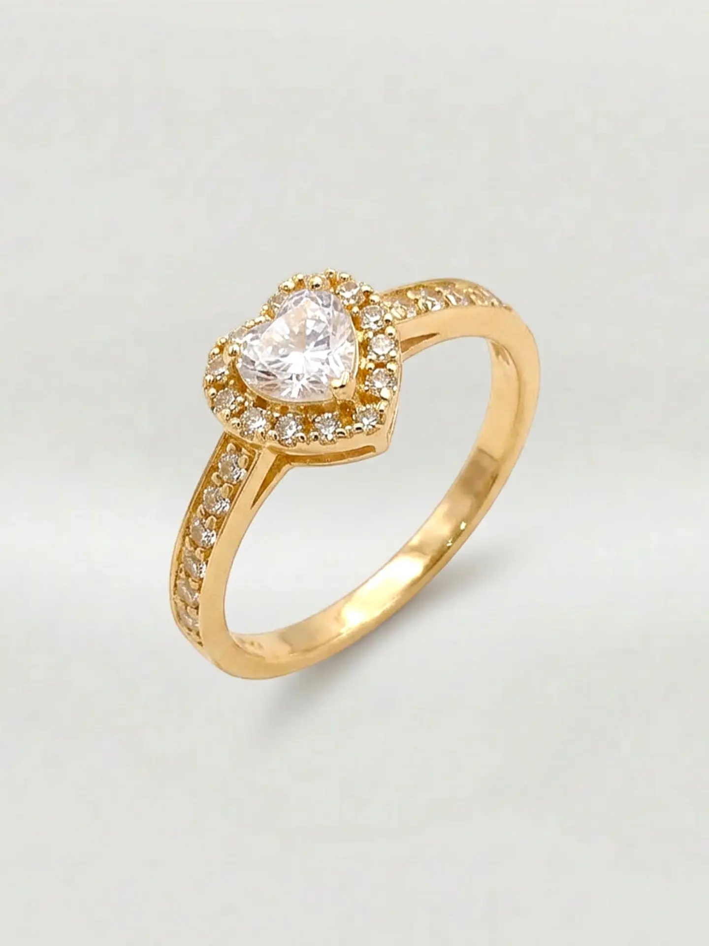 Anillo Almas de Cristal Doble Corazón Oro 18k 4