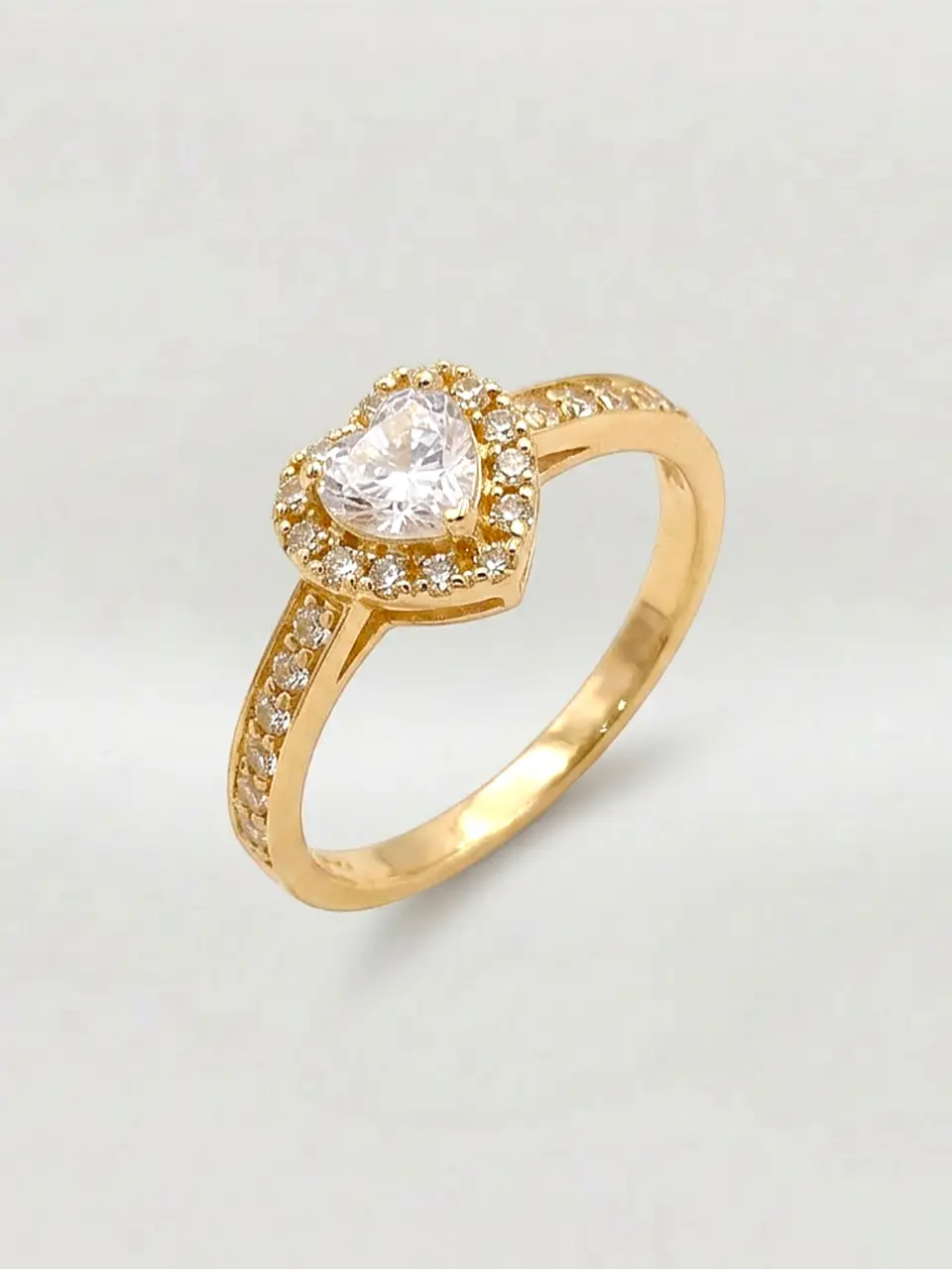 Anillo Almas de Cristal Doble Corazón Oro 18k 4