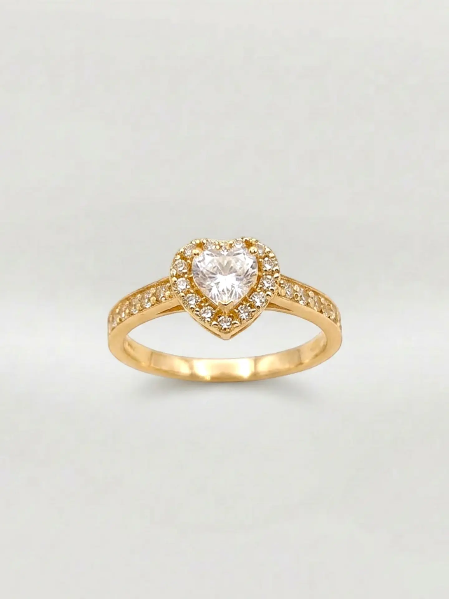 Anillo Almas de Cristal Doble Corazón Oro 18k 5