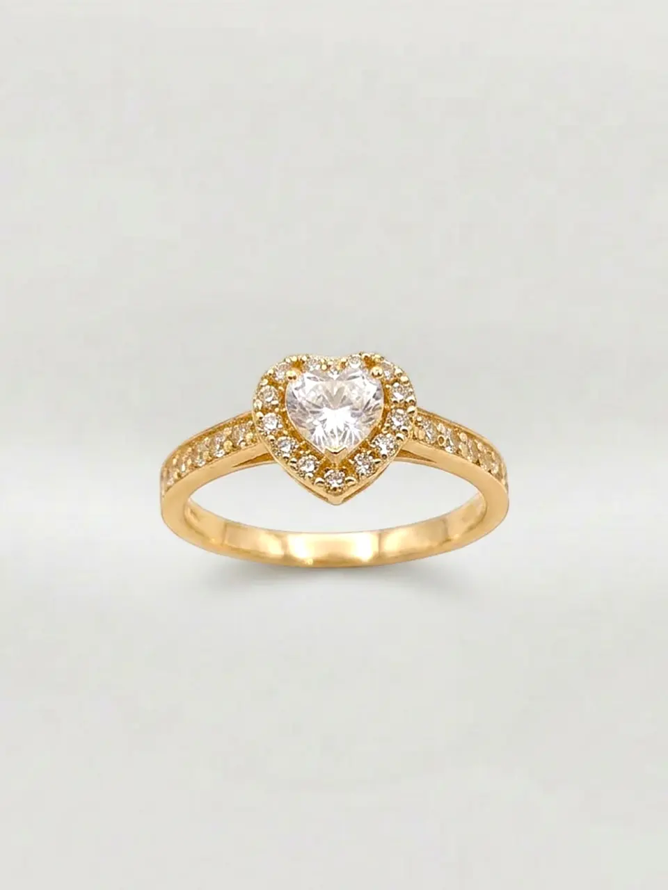 Anillo Almas de Cristal Doble Corazón Oro 18k 5