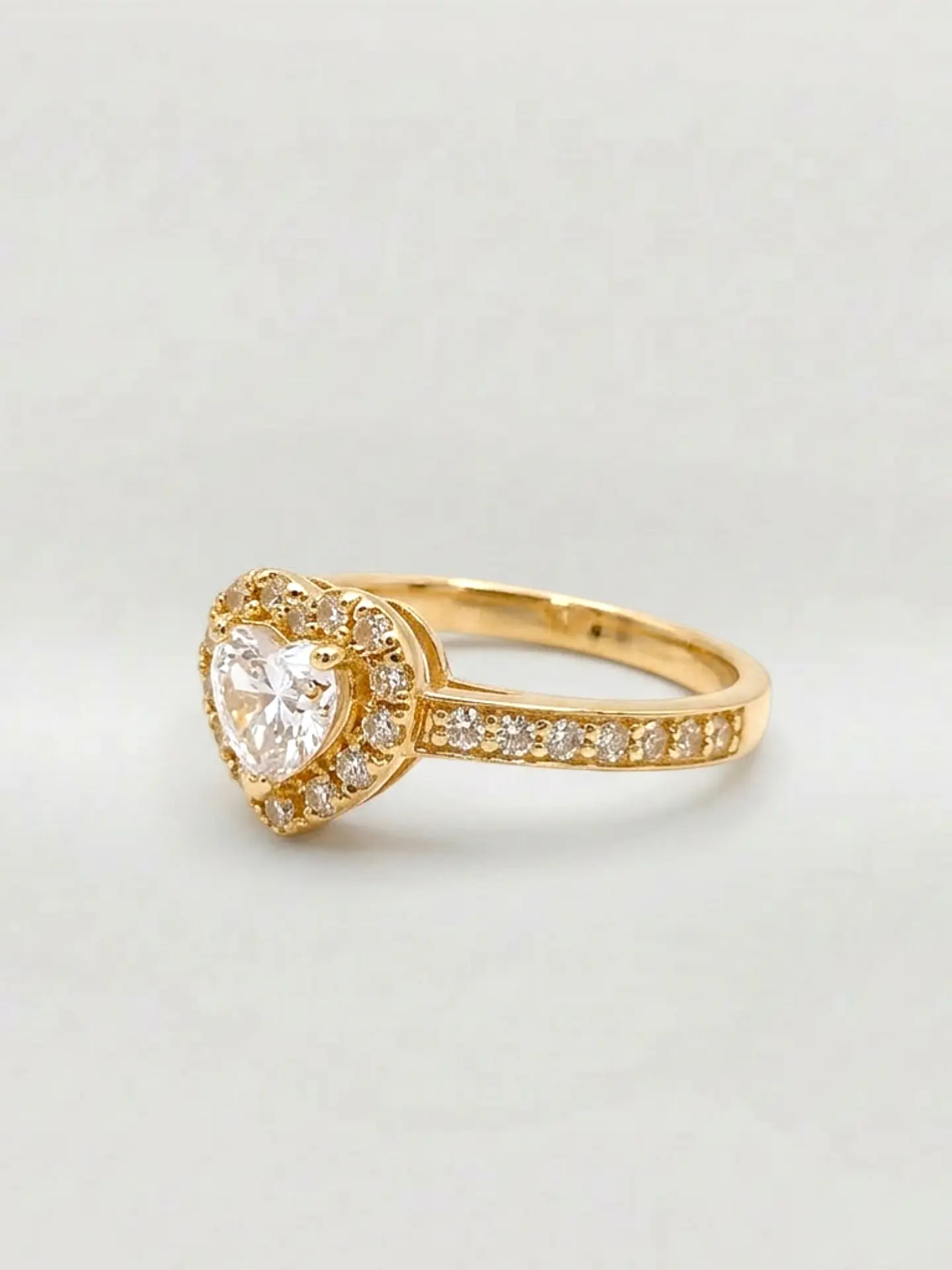 Anillo Almas de Cristal Doble Corazón Oro 18k 6