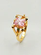 Anillo Chatón Rosa de Francia de Estatus Oro 18k - Miniatura 3