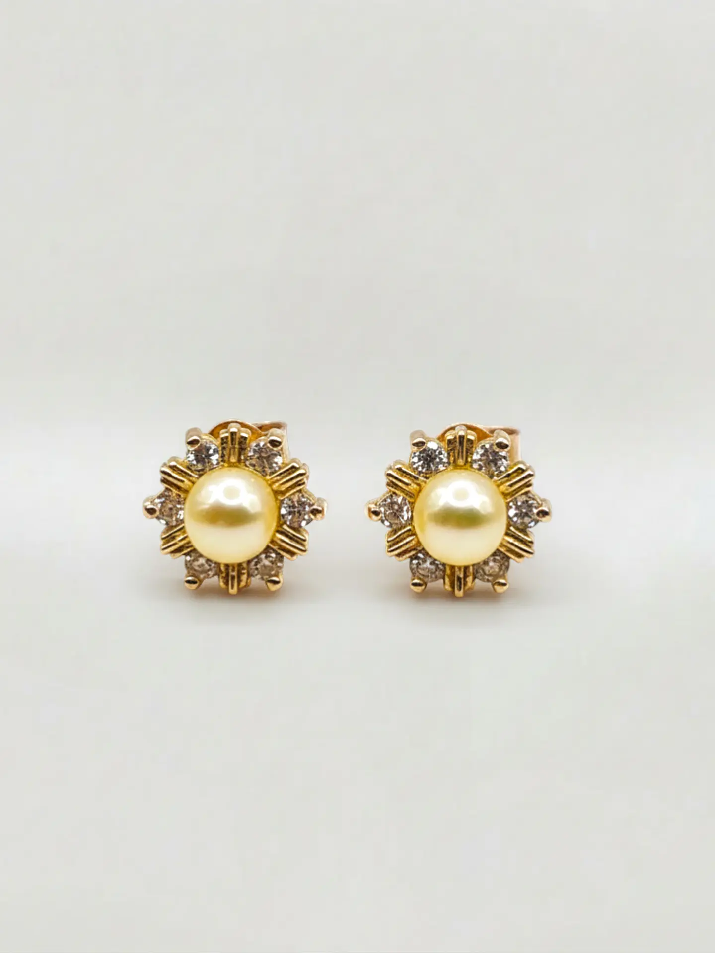 Aros Roseta Perla Cultivada y Circones Grande Oro 18k 7