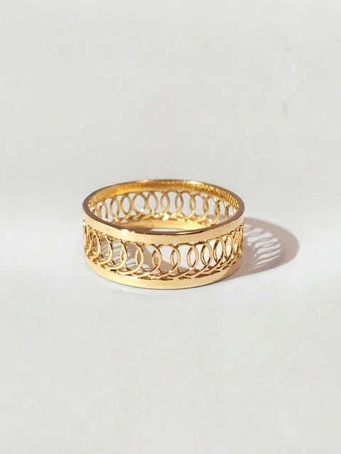 Anillo Filigrana Elegancia Esculpida Oro 18k
