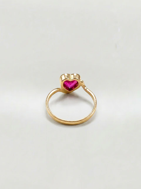 Anillo Corazón Pasión de Rubí Oro 18k