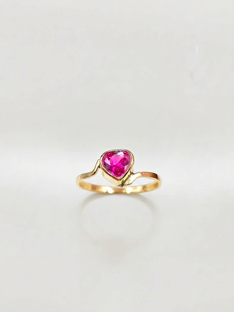 Anillo Corazón Pasión de Rubí Oro 18k