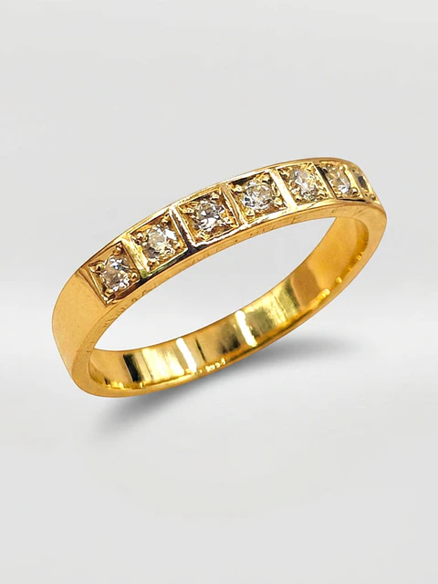 Anillo Medio Cintillo Gala de Circones Oro 18k