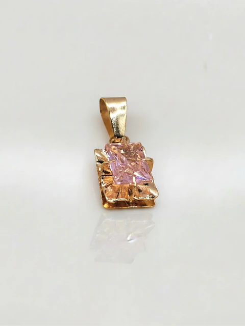 Colgante Chatón Cuadrado Rosa de Francia Oro 18k