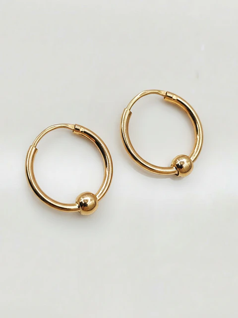 Aros Argolla con Esferas de Gala Oro 18k