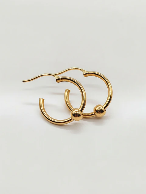 Aros Argolla con Esferas de Gala Oro 18k