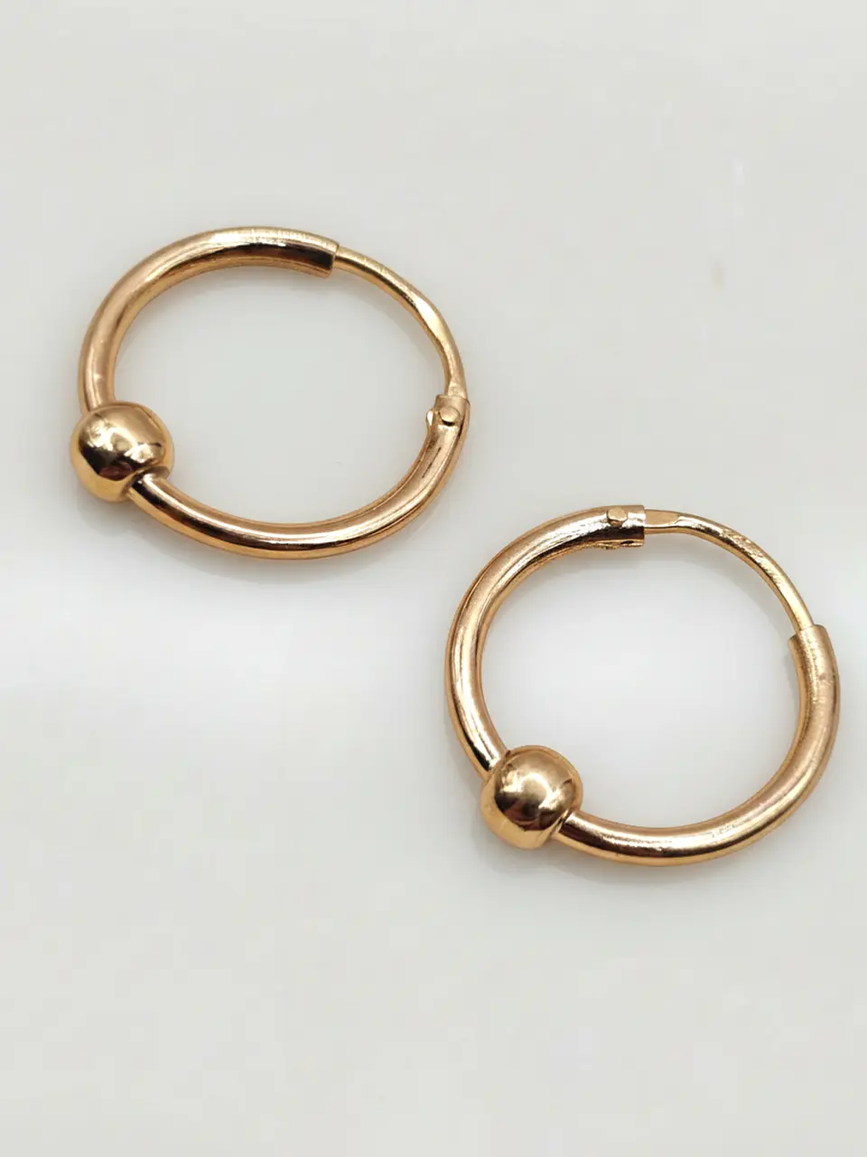 Aros Argolla con Esferas de Gala Oro 18k 3
