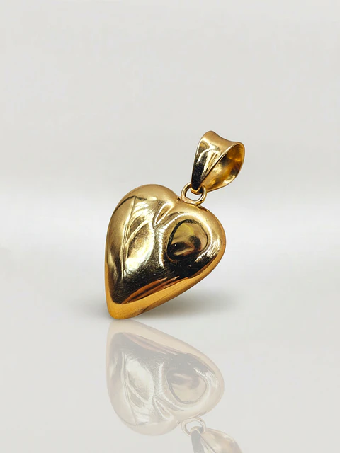 Colgante Corazón en Relieve Majestuoso Oro 18k