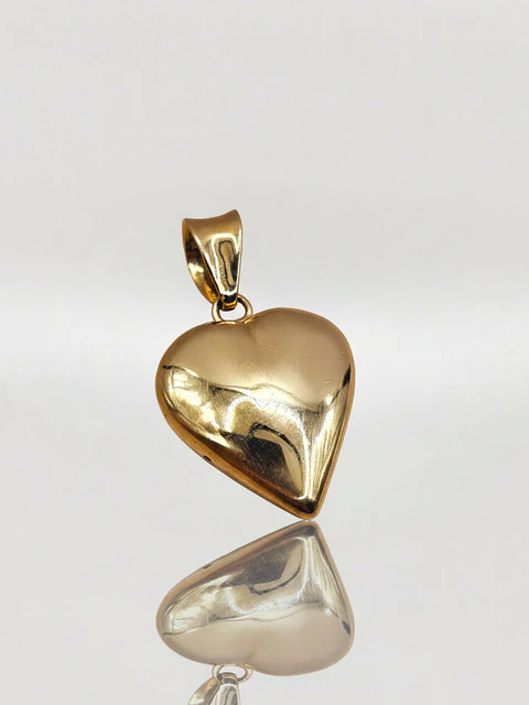 Colgante Corazón en Relieve Majestuoso Oro 18k