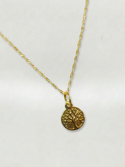 Cadena Singapur Árbol de la Vida Oro 18k