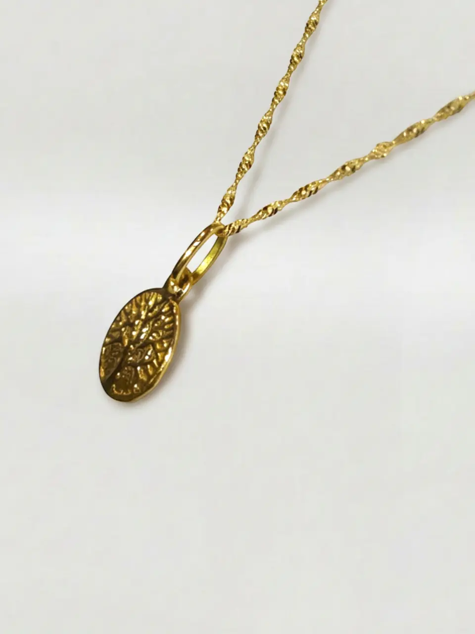 Cadena Singapur Árbol de la Vida Oro 18k 4
