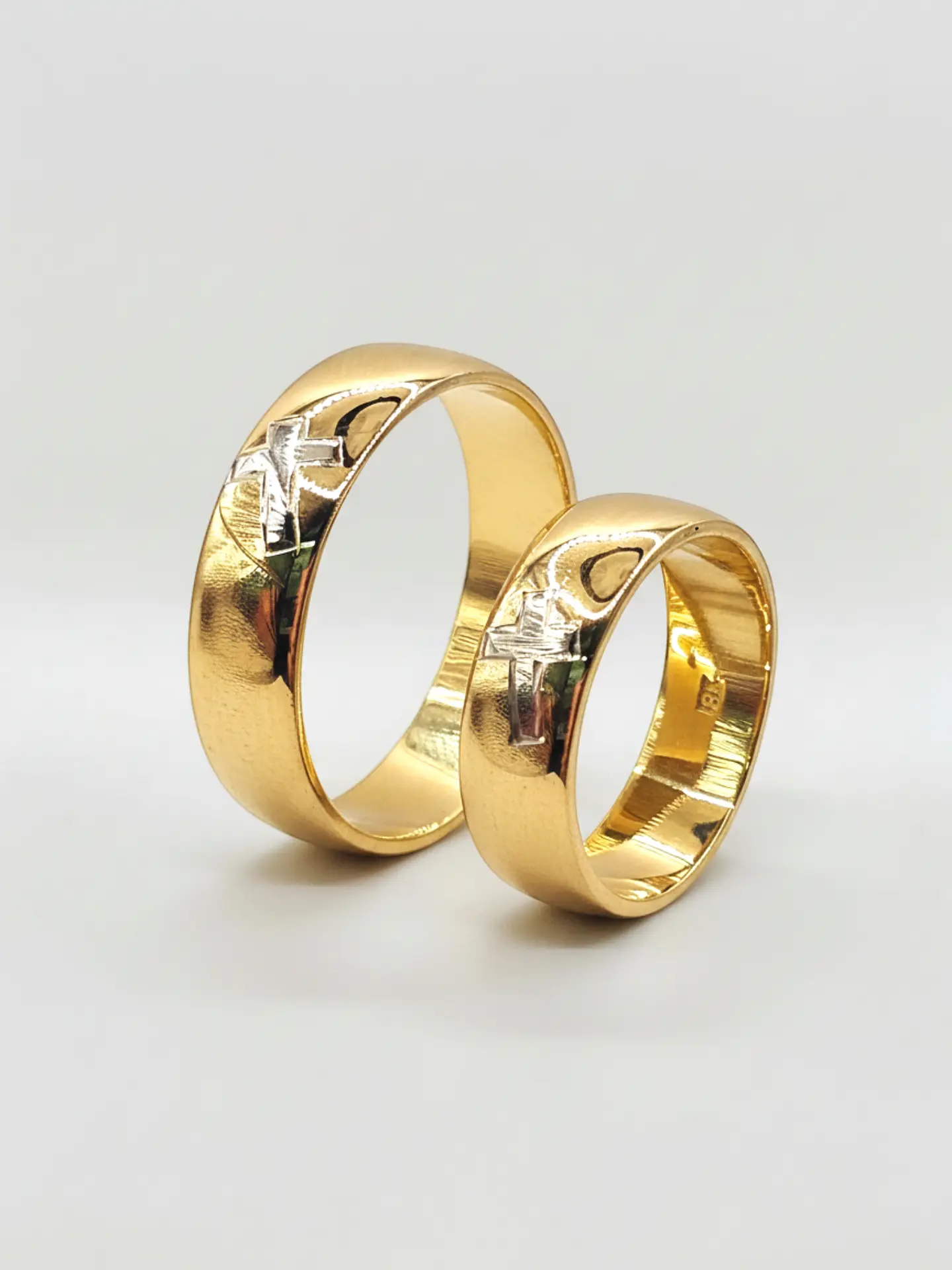 Argollas Nupciales Bicolor Fe 8 mm Oro 18k 4