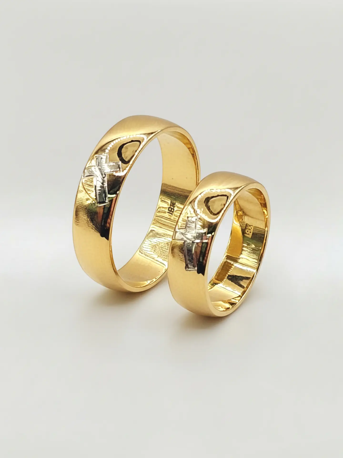 Argollas Nupciales Bicolor Fe 8 mm Oro 18k 5