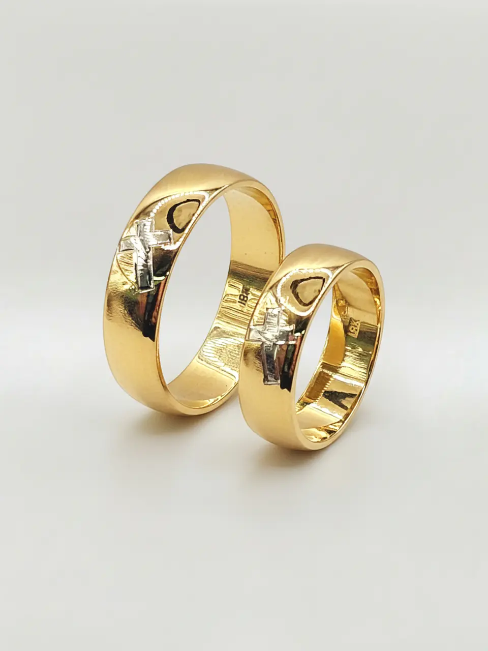 Argollas Nupciales Bicolor Fe 8 mm Oro 18k 5