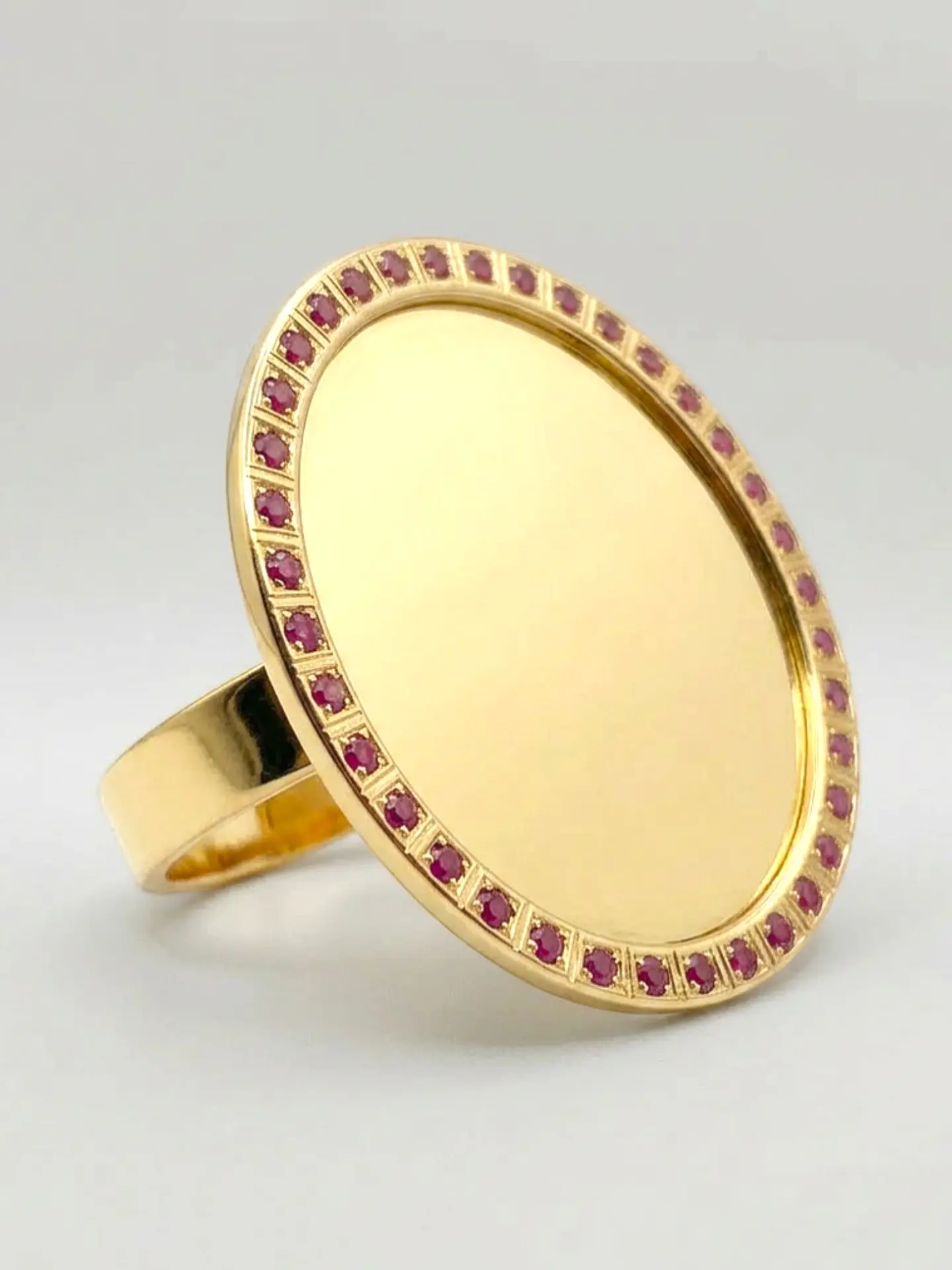 Anillo Tazo Disco de Rubíes Imperial Oro 18k 4