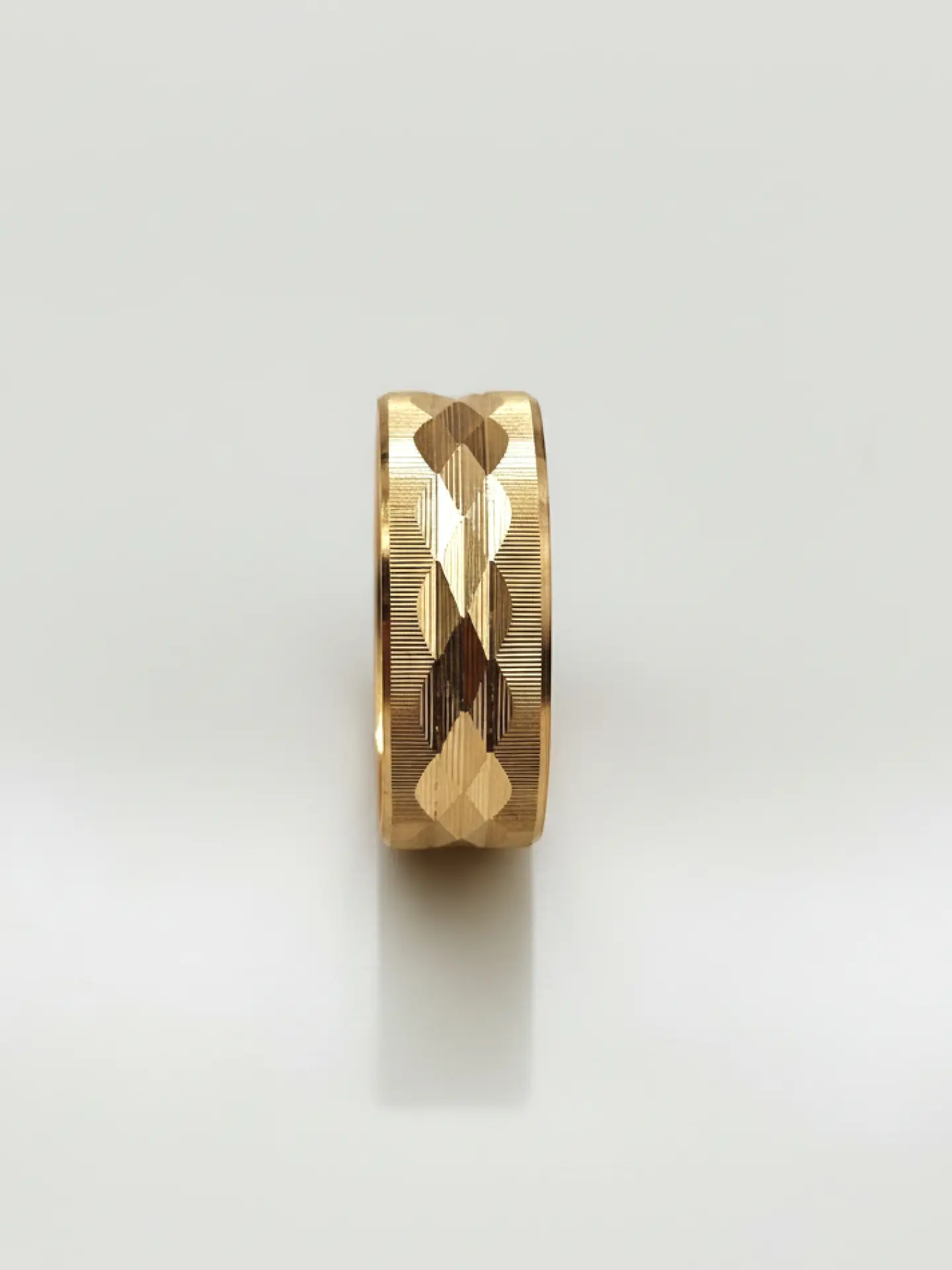 Argolla Individual Hojas Satín Grande Oro 18k 4