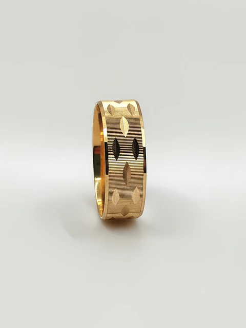 Argolla Individual Hojas de Olivo Grande Oro 18k