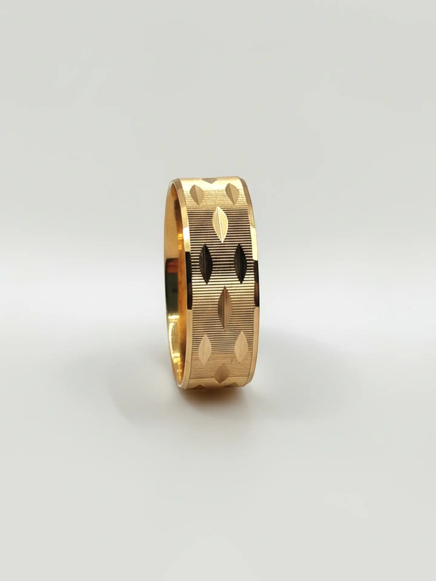 Argolla Individual Hojas de Olivo Grande Oro 18k 2