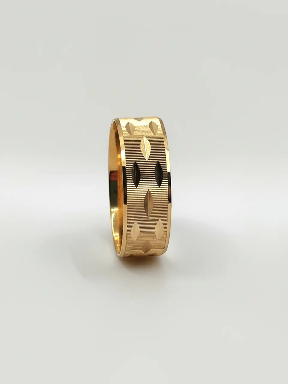 Argolla Individual Hojas de Olivo Grande Oro 18k 2