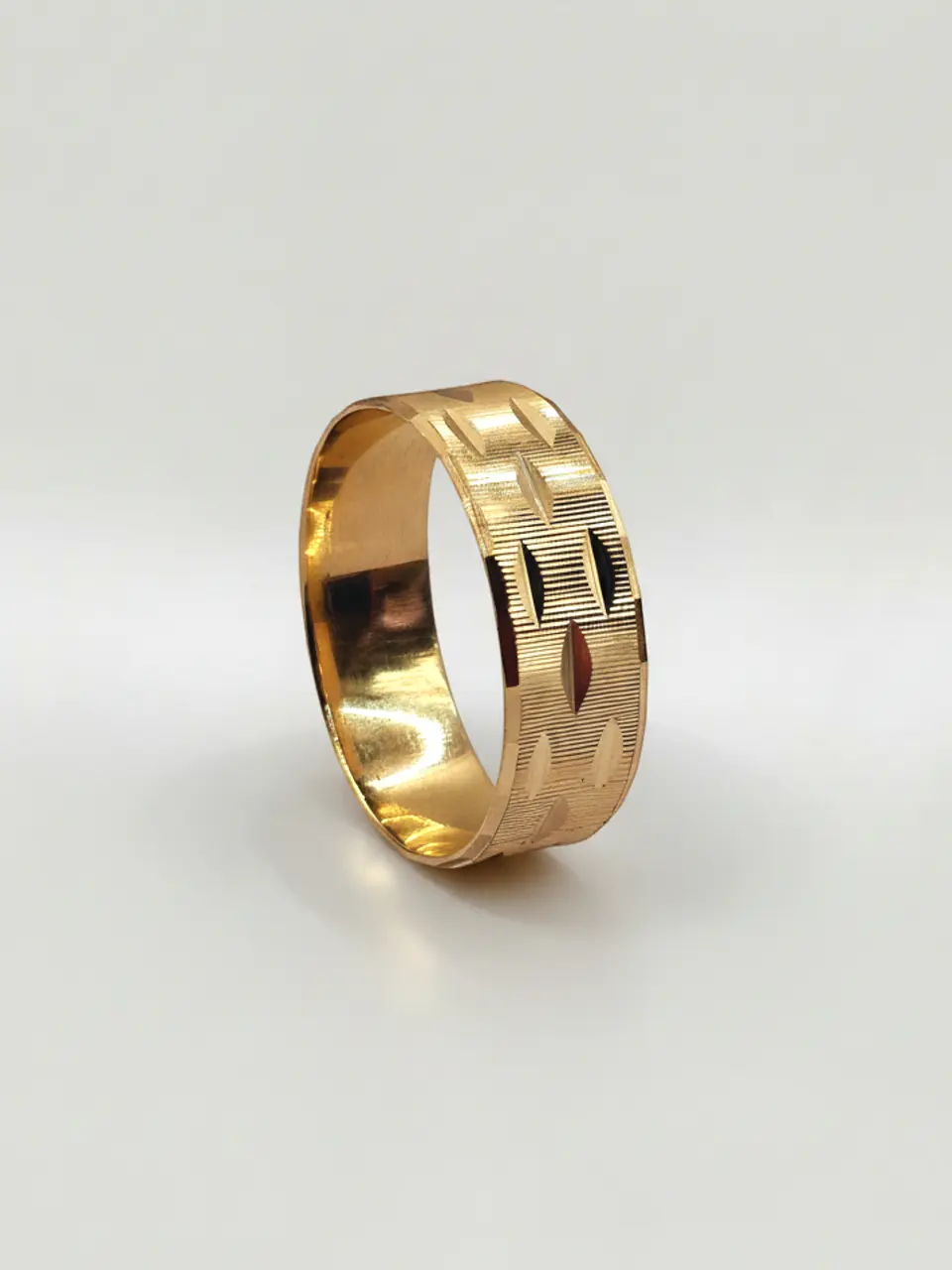 Argolla Individual Hojas de Olivo Grande Oro 18k 4