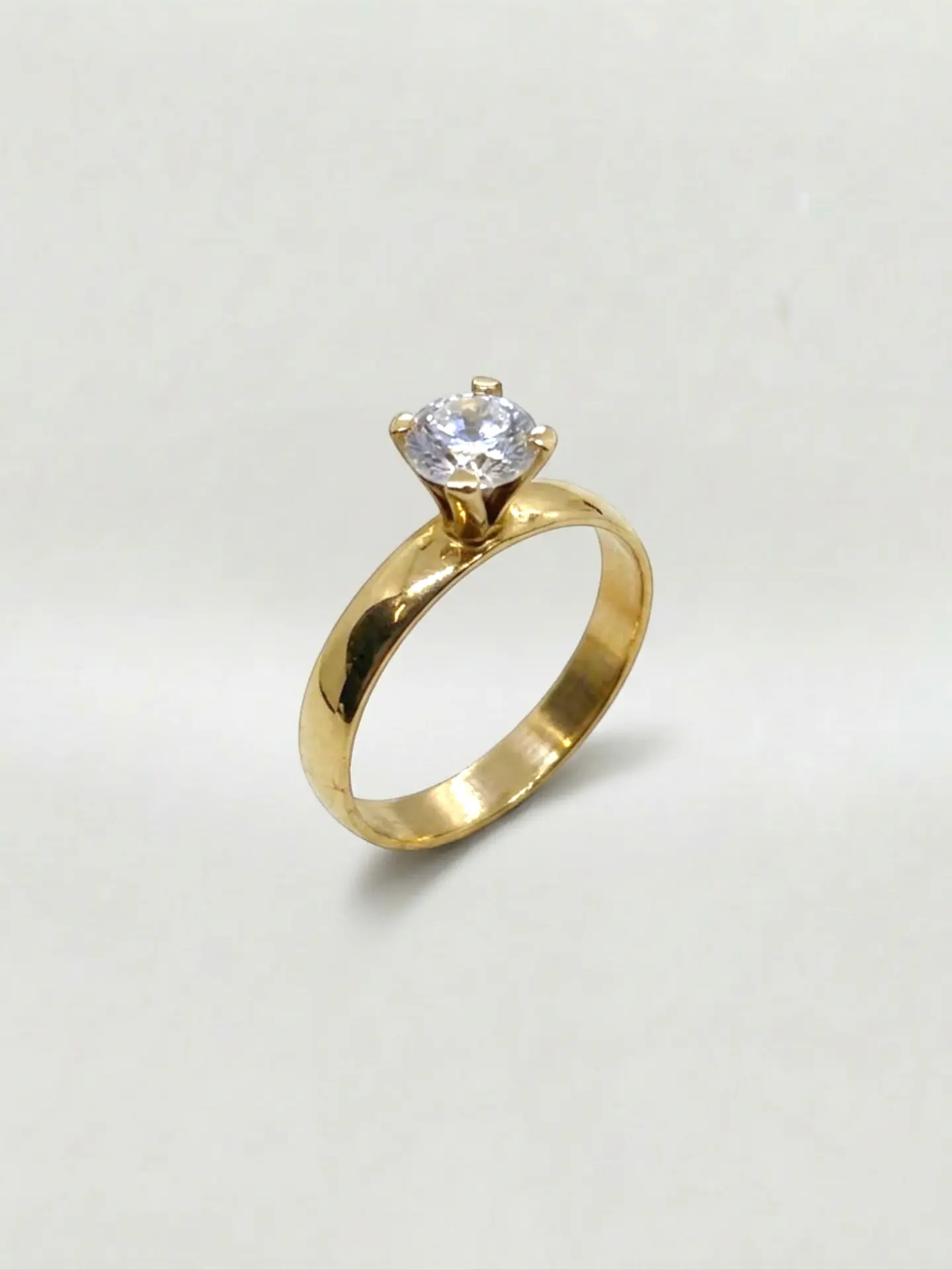 Anillo Solitario Esplendor Ancho Circón Oro 18k 2